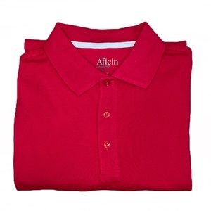 NEW Men's 100% Cotton Long Sleeve Polo Shirt RED XS
